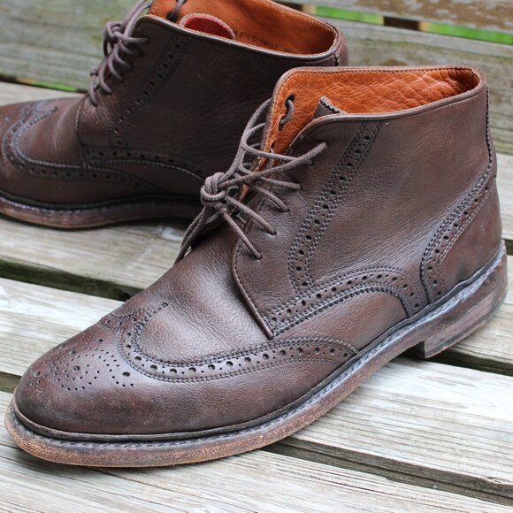 Florsheim x Ducky Brown Leather Wingtip Boot, Goodyear Welted, Men's 8.5 D, GUC - Picture 4 of 12